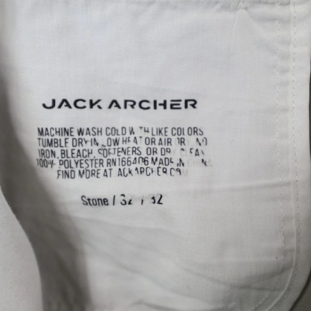 Jack Archer Jetsetter Pants Mens 32x32 Stone Khaki Technical Travel Golf Chino - Picture 5 of 8